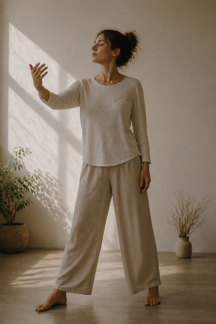 woman expressing herself during dance movement therapy